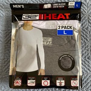 Mens 32 degree Heat 2 pack long sleeve crew neck